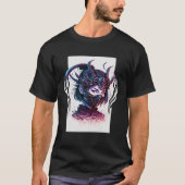 Cyberpunk esthetisch Samurai demonenmasker Japanse T-shirt (Voorkant)