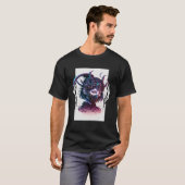 Cyberpunk esthetisch Samurai demonenmasker Japanse T-shirt (Voorkant volledig)
