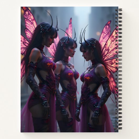 Cyberpunk Faeries-notitieboek Notitieboek (Achterkant)