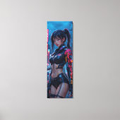 Cyberpunk Femme Fatale: futuristische AI in Androi Canvas Afdruk (Voorkant)