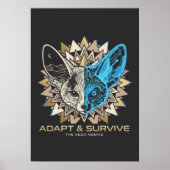 Cyberpunk Fennek Vos Geometrisch Poster (Voorkant)