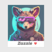 Cyberpunk Fox 1 Sticker (Vel)