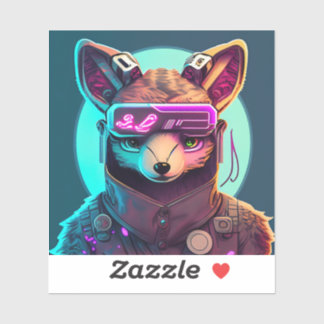 Cyberpunk Fox 1 Sticker