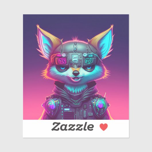 Cyberpunk Fox 2 Sticker (Vel)