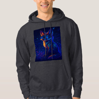Cyberpunk Fox in het Neon Oerwoud – Futuristic Glo Hoodie