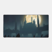 Cyberpunk Full Moon Desk Mat – futuristisch stadsg (Voorkant)