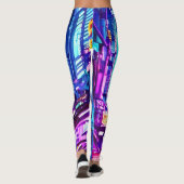 Cyberpunk Futuristic Neon City Leggings (Achterkant)