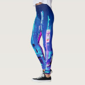 Cyberpunk Futuristic Neon City Leggings (Links)