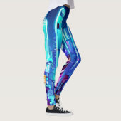 Cyberpunk Futuristic Neon City Leggings (Rechts)