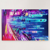 Cyberpunk Futuristic Neon City Legpuzzel (Horizontaal)