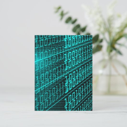 Cyberpunk Futuristische Computer Technologie Circu Briefkaart (Staand voorkant)