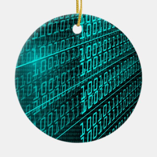 Cyberpunk Futuristische Computer Technologie Circu Keramisch Ornament (Voorkant)