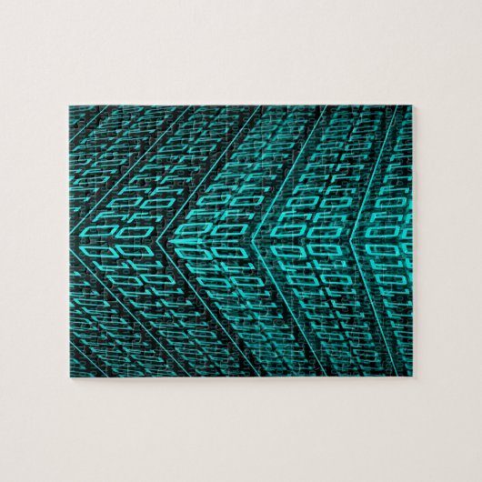 Cyberpunk Futuristische Computer Technologie Circu Legpuzzel (Horizontaal)