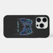Cyberpunk-gamecontroller - Neon Game On Tech iPhone Hoesje (Achterkant horizontaal)