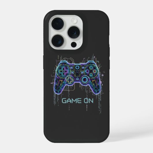 Cyberpunk-gamecontroller - Neon Game On Tech iPhone Hoesje (Achterkant)