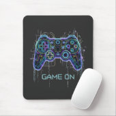 Cyberpunk-gamecontroller - Neon Game On Tech Muismat (Met muis)