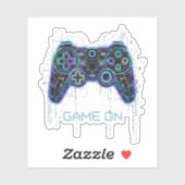 Cyberpunk-gamecontroller - Neon Game On Tech Sticker (Vel)