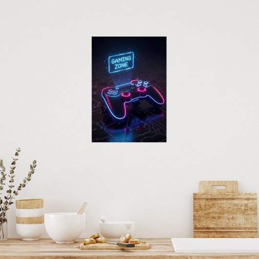 Cyberpunk-gamecontroller Poster (Keuken)