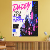 Cyberpunk Gamer Vader Canvas Muurkunst Afdruk (Insitu (Woonkamer))