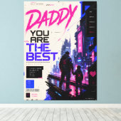 Cyberpunk Gamer Vader Canvas Muurkunst Afdruk (Insitu (Houten vloer))