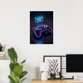 Cyberpunk Gaming Controller Poster (Thuiskantoor)