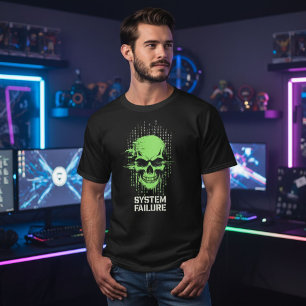 Cyberpunk Gaming Schedels T-Shirt   Neon Gamer Sch