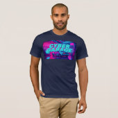 Cyberpunk Garage Retro Car Synthwave Neon T-shirt (Voorkant volledig)