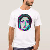 Cyberpunk Geisha Mannen Basic T-Shirt (Voorkant)