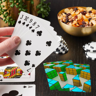 Cyberpunk Geometrische Puzzel Pokerkaarten
