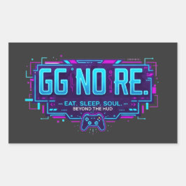 ​Cyberpunk GG NO RE Gaming Aesthetic - Neon Gamer  Rechthoekige Sticker