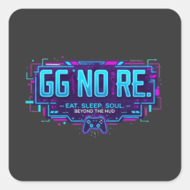 ​Cyberpunk GG NO RE Gaming Aesthetic - Neon Gamer  Vierkante Sticker