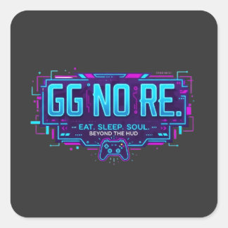 Cyberpunk GG NO RE Gaming Esthetiek - Neon Gamer Vierkante Sticker