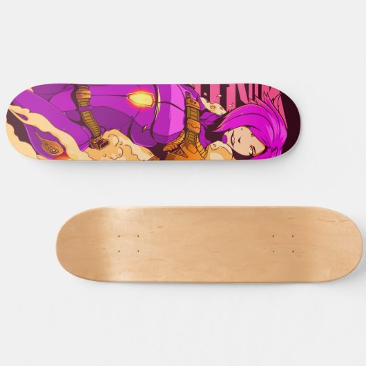 Cyberpunk Girl Skateboard Deck (Horizontaal)