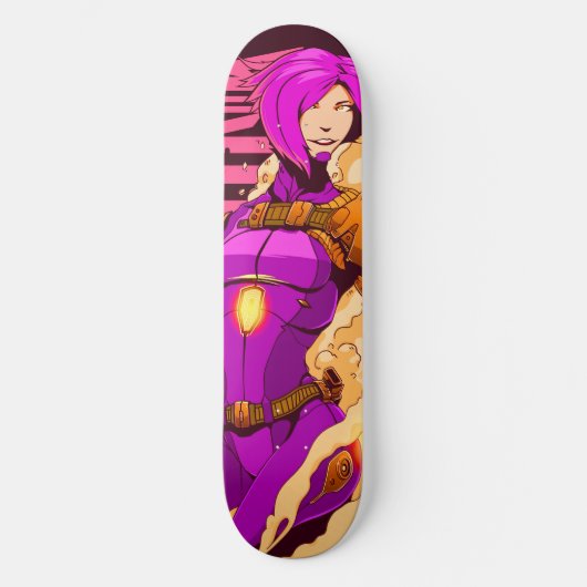 Cyberpunk Girl Skateboard Deck (Voorkant)