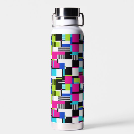 Cyberpunk Glitch Aesthetic Water Bottle Waterfles (Achterkant)