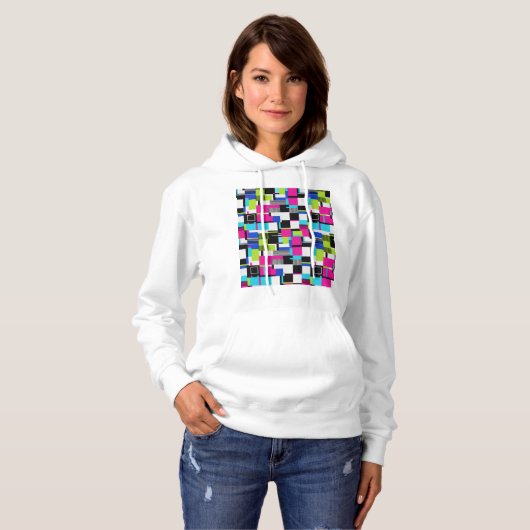 Cyberpunk Glitch Art Oversized Hoodie (Voorkant volledig)