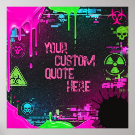 Cyberpunk Glitch Biohazard gepersonaliseerde offer Poster