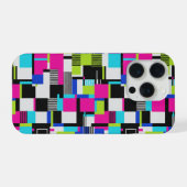 Cyberpunk Glitch Geometric iPhone Case Hoesje (Achterkant horizontaal)