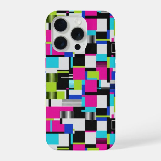 Cyberpunk Glitch Geometric iPhone Case Hoesje (Achterkant)