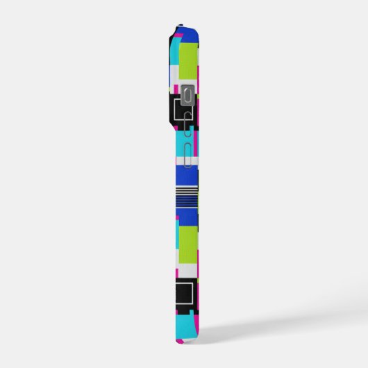 Cyberpunk Glitch Geometric iPhone Case iPhone Hoesje (Linkerkant)