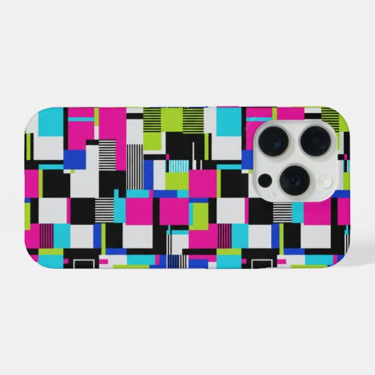 Cyberpunk Glitch Geometric iPhone Case iPhone Hoesje (Achterkant horizontaal)