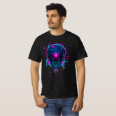 Cyberpunk Glitch Skull Art T-shirt (Voorkant volledig)