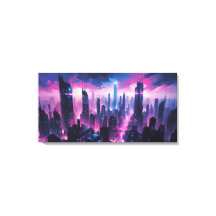Cyberpunk Gloeiende Abstracte Stadslandschap