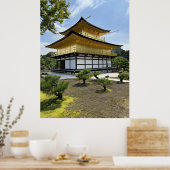 Cyberpunk Golden Pavilion Style Temple in Future Poster (Keuken)