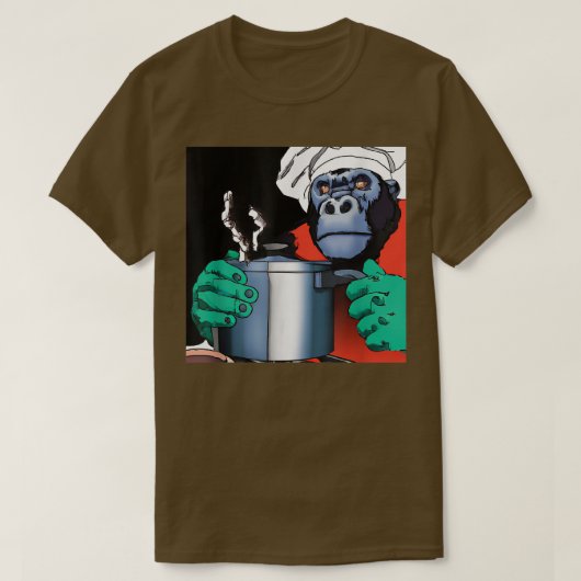 Cyberpunk Gorilla Aesthetisch Koken Dinner (6) T-shirt (Design voorkant)
