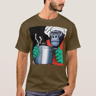 Cyberpunk Gorilla Aesthetisch Koken Dinner (6)  T-shirt