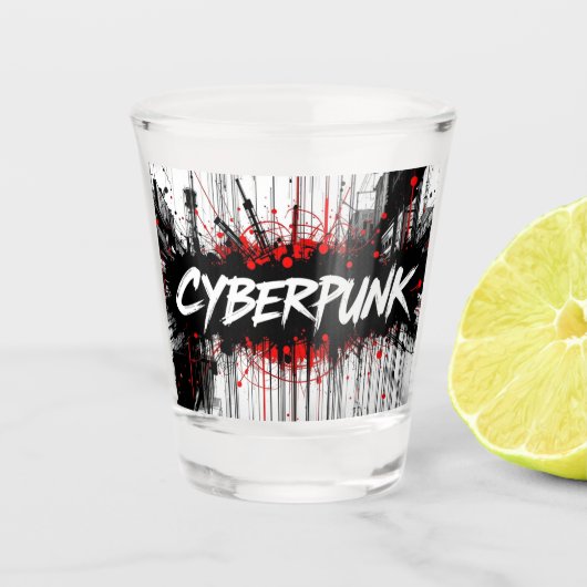 Cyberpunk Graffiti Shot Glass Shot Glas (Voorkant)