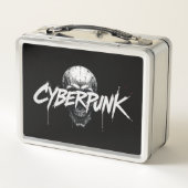 Cyberpunk Graffiti Skull | metalen lunchbox (Achterkant)