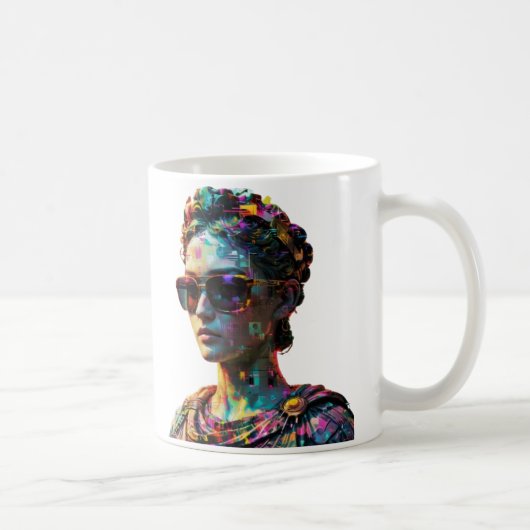 Cyberpunk Grieks beeld Mok – Vaporwave esthetiek (Rechts)
