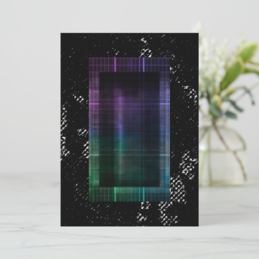 Cyberpunk Grunge Invitation Aankondiging (Staand voorkant)